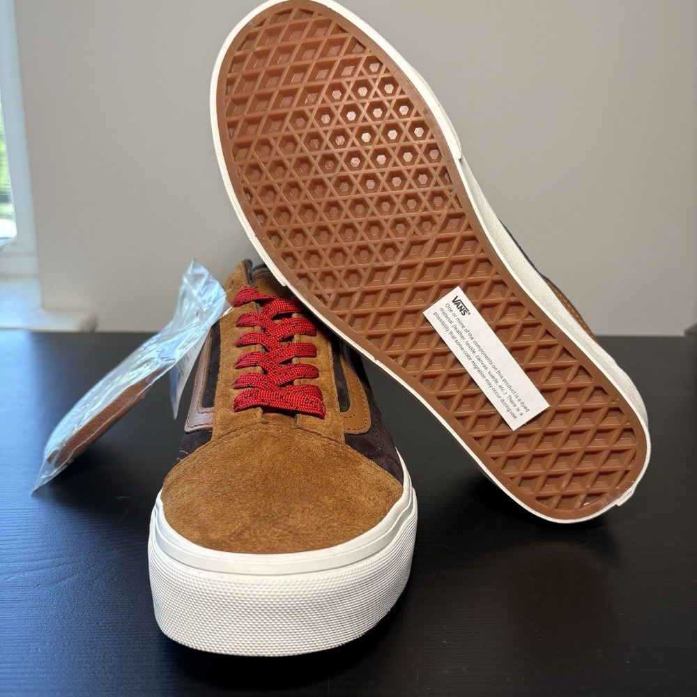 VANS Old Skool Men 5.5/ W 7 Pig Sueded Plaid Scarab Side Stripe Skate Sneaker - Picture 5 of 5